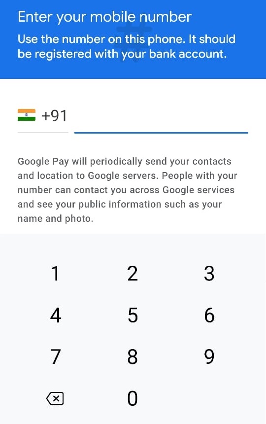 Enter Mobile Number In Google Pay