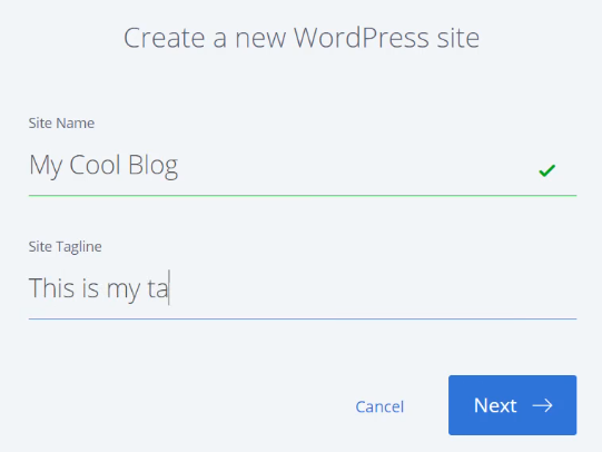Create a new WordPress site